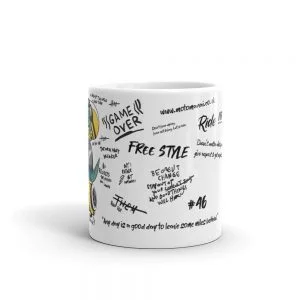 Dinosaur Riding Vespa Mug